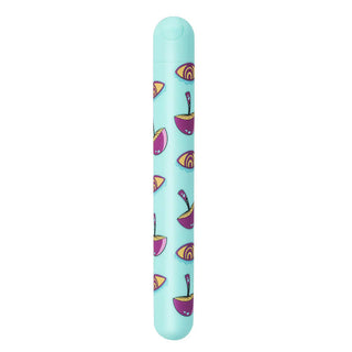 Lucy Mushroom Pattern Rechargeable X-Long Bullet  - Blue MTMA332-MU