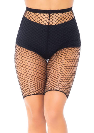 Industrial Fishnet Biker Shorts - One Size - Black LA-8882BLK