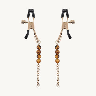 Sincerely Amber Beaded Nipple Clamp SS52105