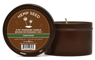 Hemp Seed 3-in-1 Massage Candle Cabin Fever 6oz/  170 G EB-HSCH021A