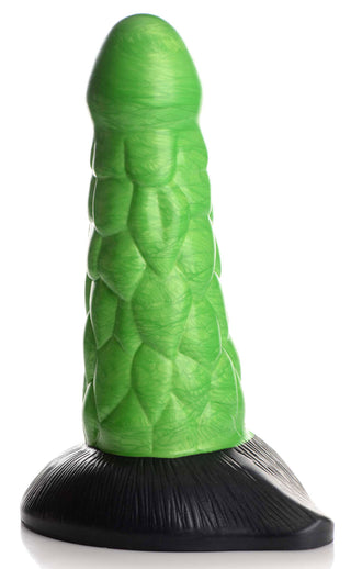 Radioactive Reptile Thick Scaly Silicone Dildo -  Green CC-AG872-GRN